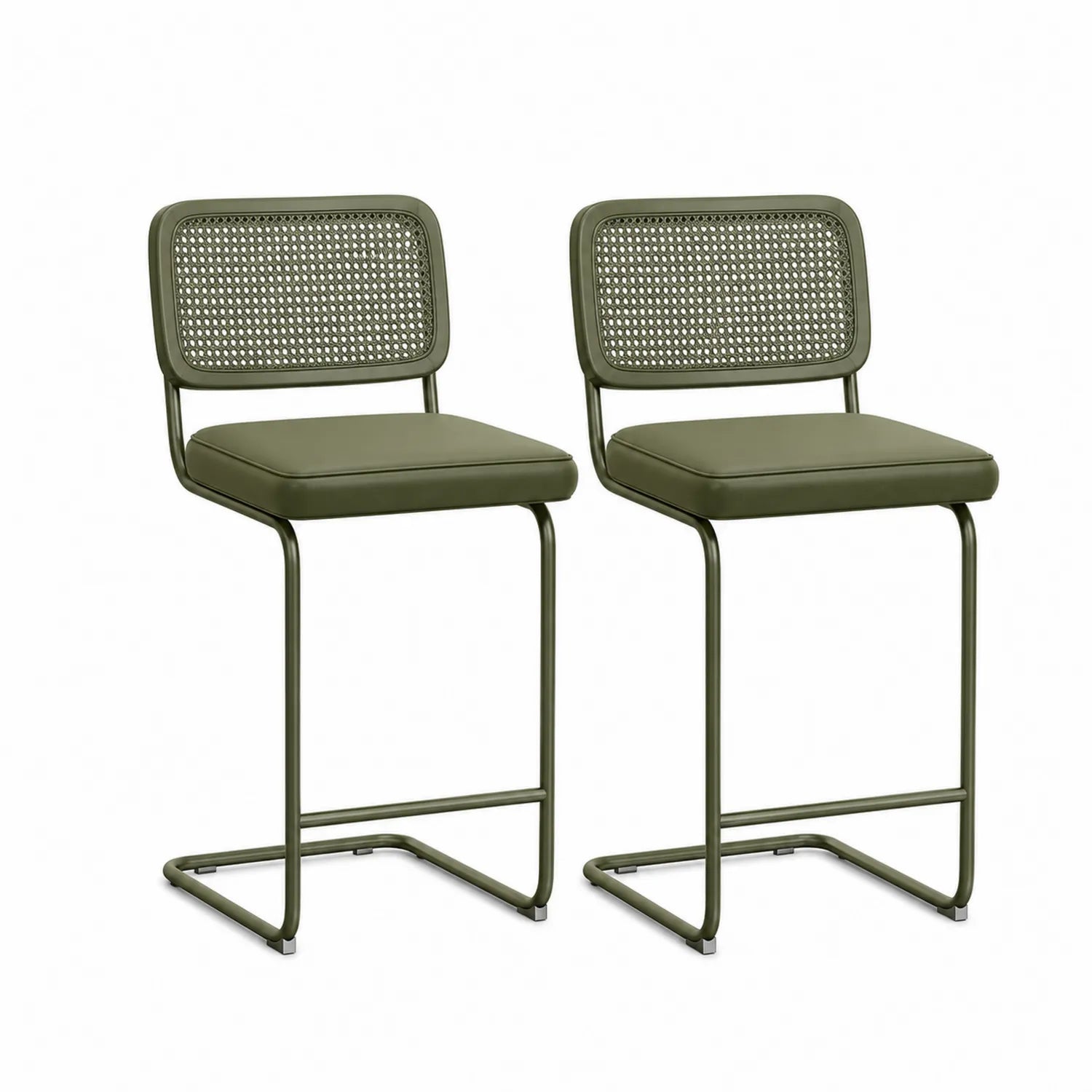 Set aus 2 Metall-Barhockern Grün, Sitzhöhe 75cm
