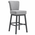 Barhocker Grau Stoff Metallrahmen 110 cm