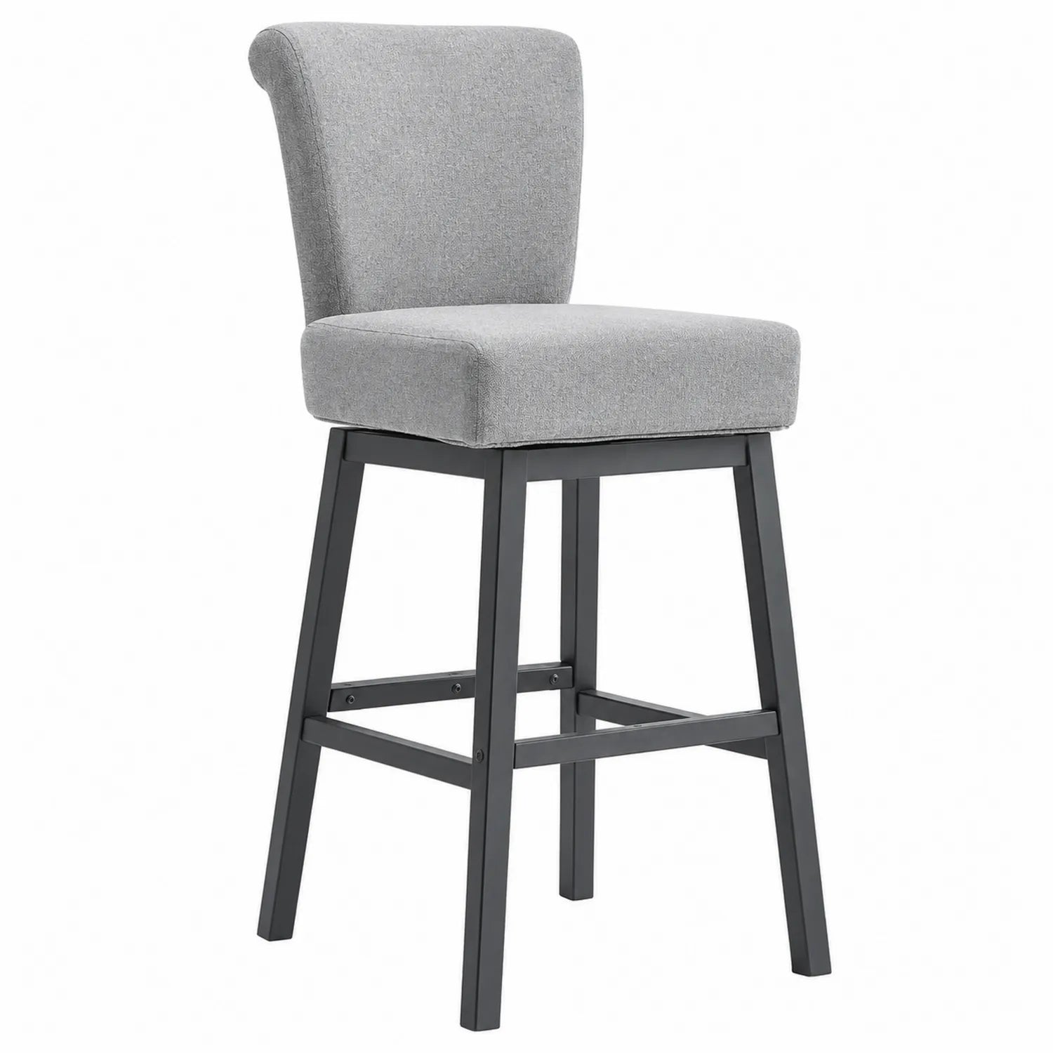 Barhocker Grau Stoff Metallrahmen 110 cm