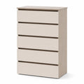 Kommode mit 5 Schubladen MDF und Sperrholz Beige