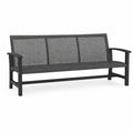 Gartenbank 3-Sitzer Metall Schwarz Polyrattan