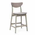 Barhocker Massivholzrahmen Polyester Hellgrau 105cm
