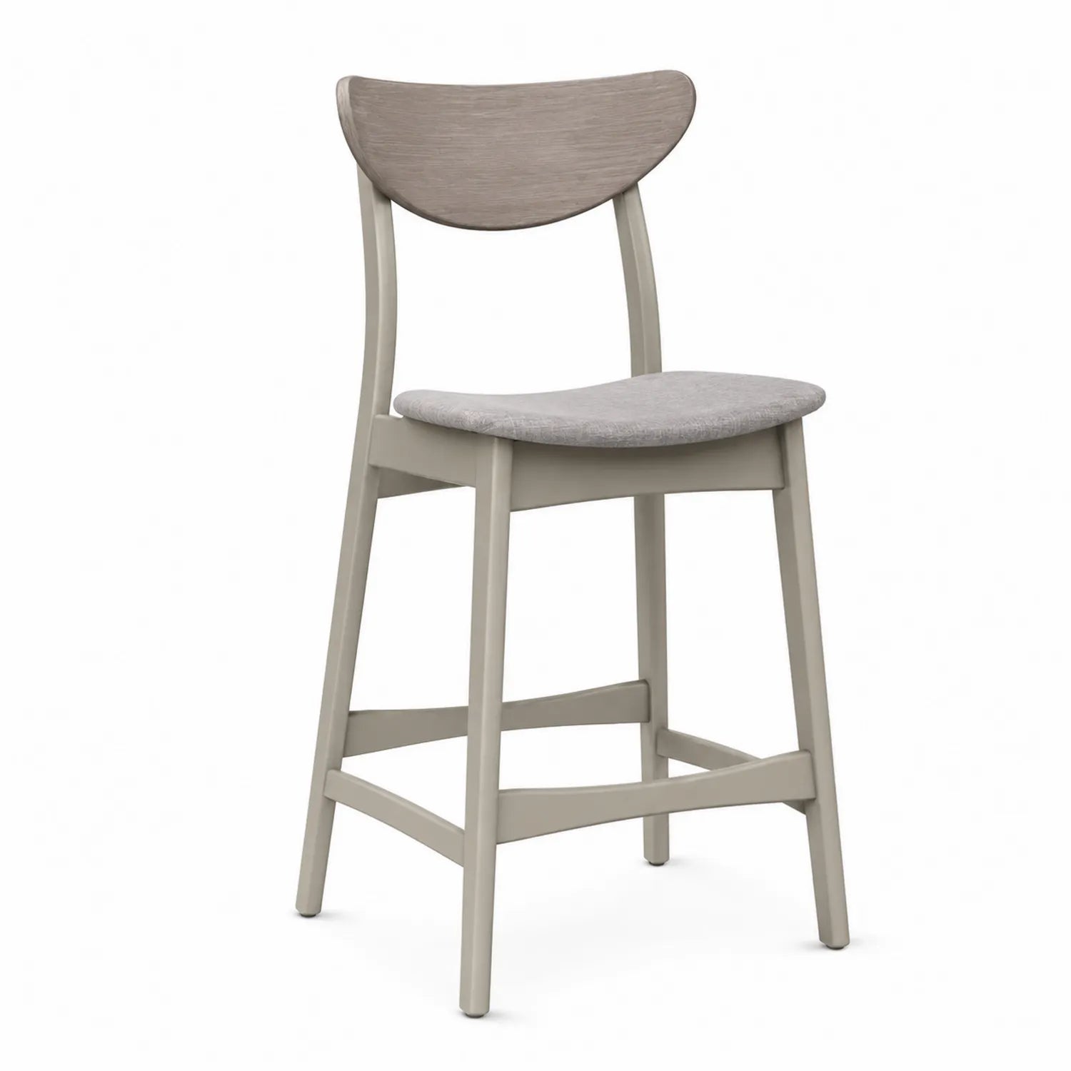 Barhocker Massivholzrahmen Polyester Hellgrau 105cm